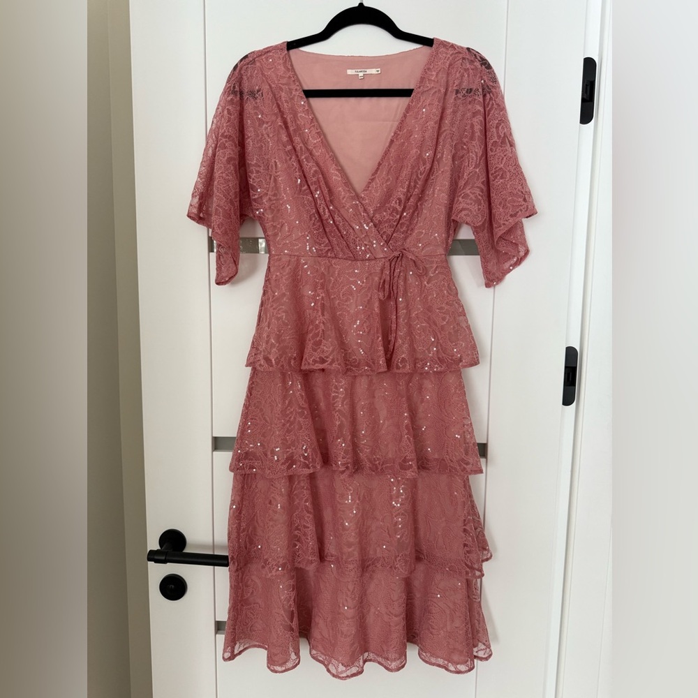 TULAROSA SEQUIN DRESS IN DUSTY ROSE - XXS